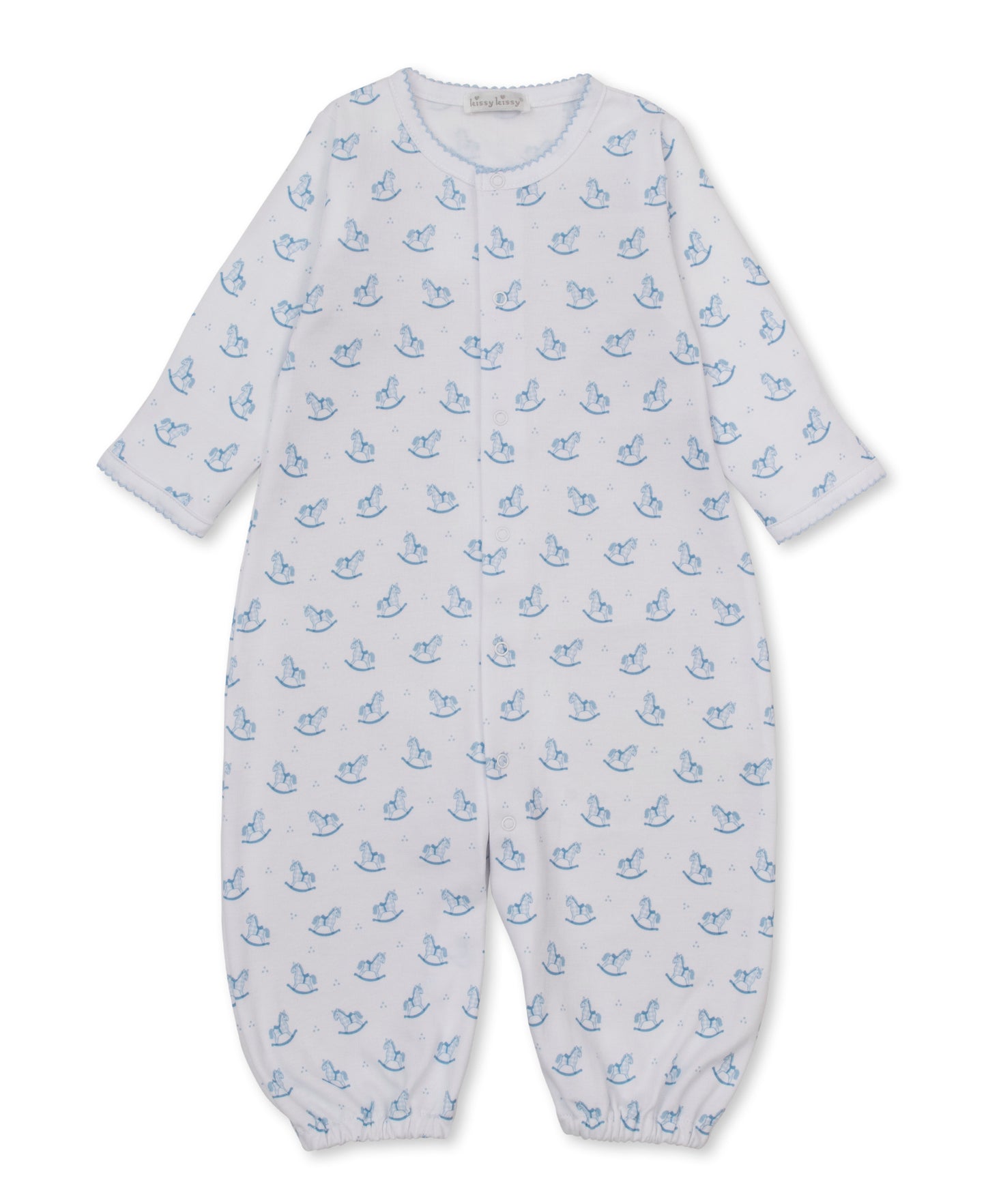 Gingham Rockers Blue Pima Convertible Gown