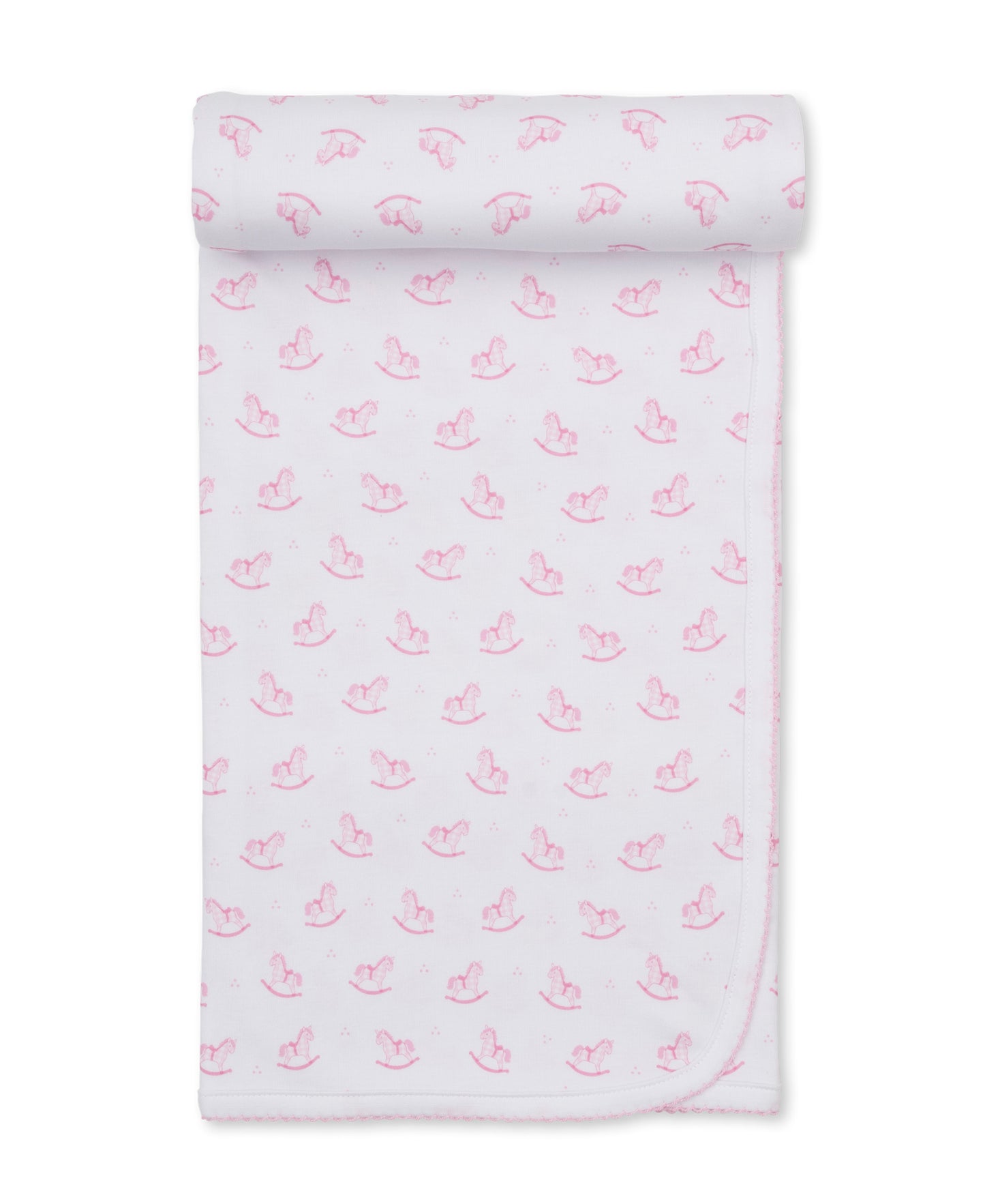Gingham Rockers Pink Pima Blanket