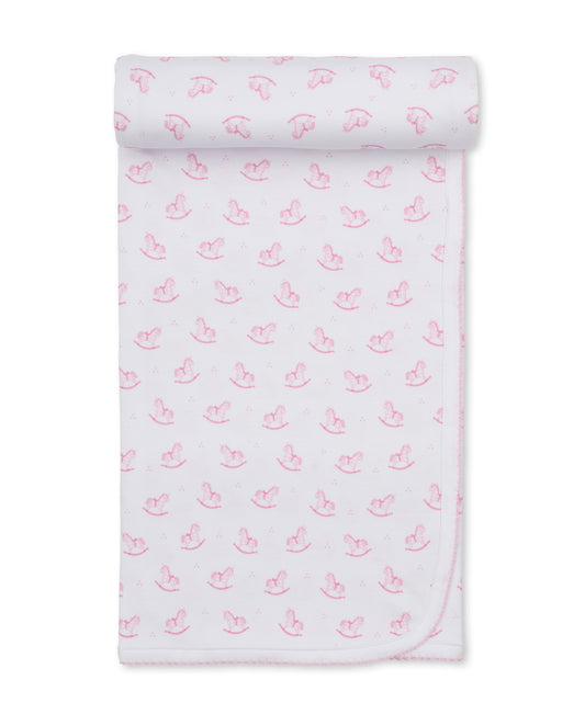Gingham Rockers Pink Pima Blanket