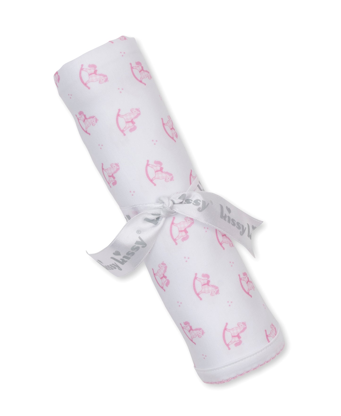 Gingham Rockers Pink Pima Blanket