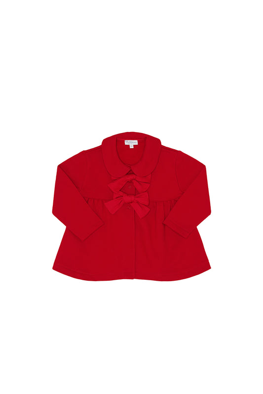 Elise Pima Bow Coat - Red