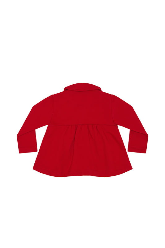 Elise Pima Bow Coat - Red