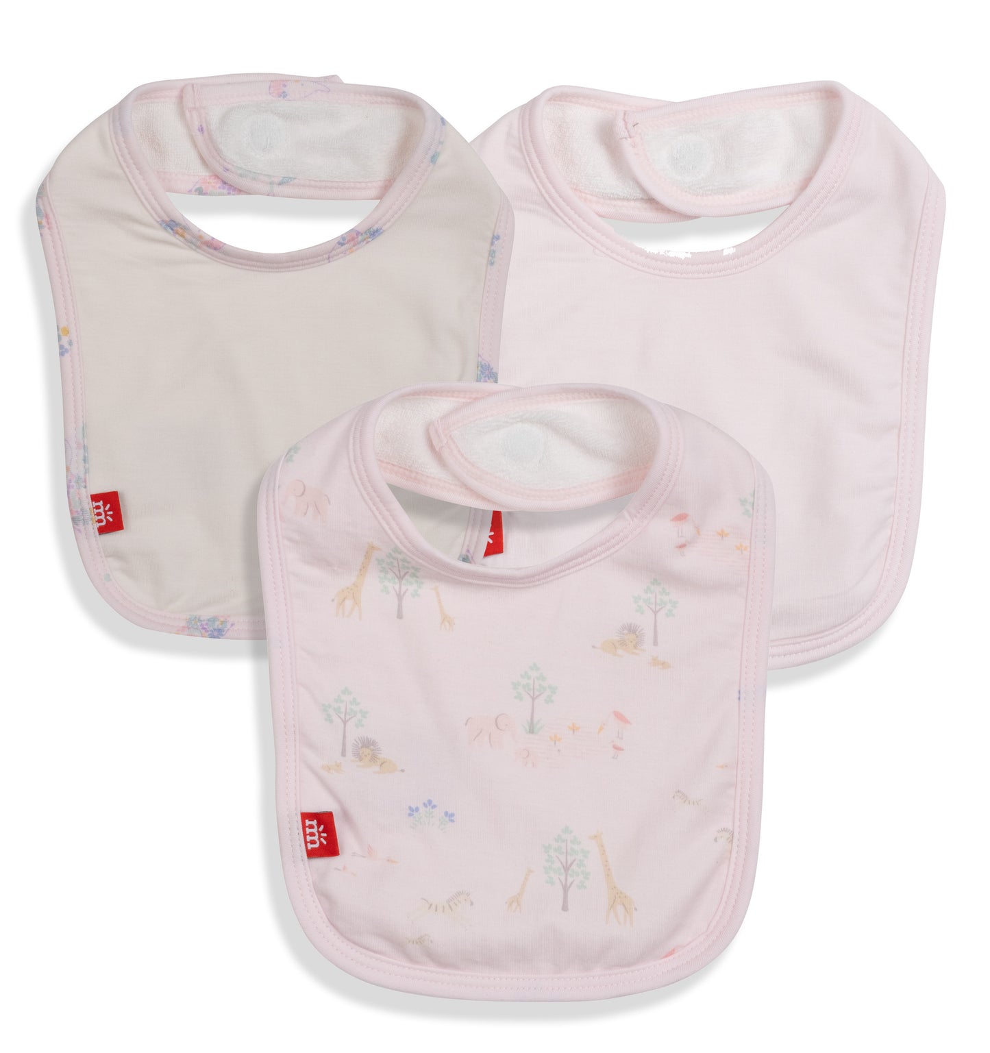 Pink Serene Magnetic 3 Pack Bibs