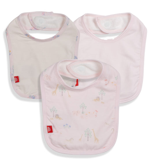 Pink Serene Magnetic 3 Pack Bibs