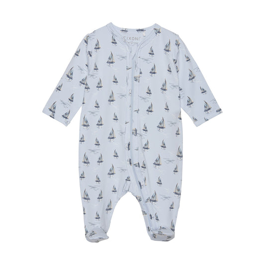 Organic Sailboats Zip Footie