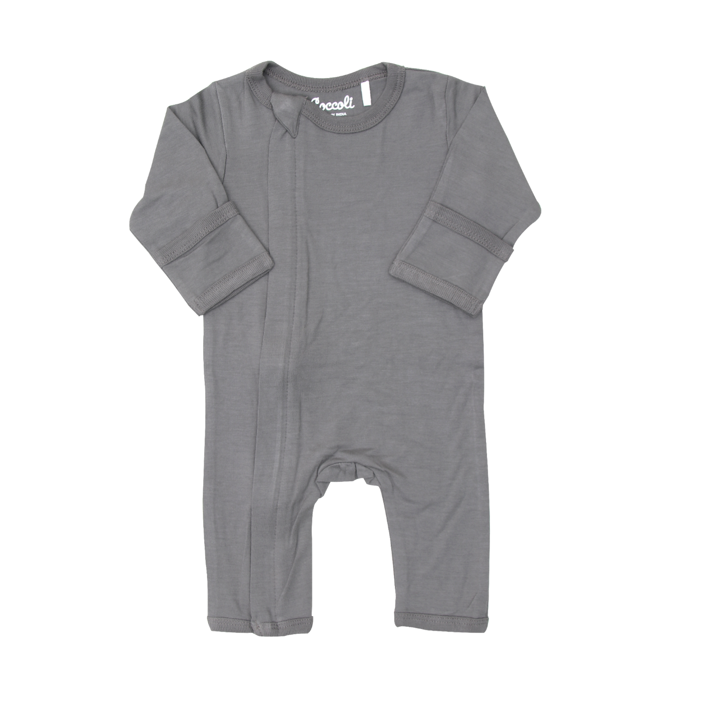 Modal Zip Romper- Granite Gray