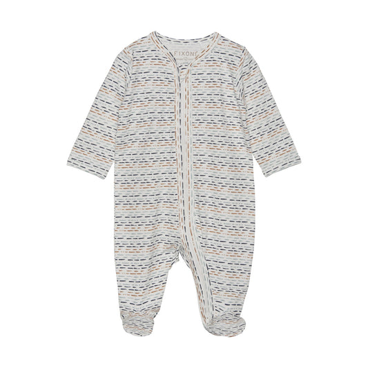 Organic Ocean Lines Zip Footie