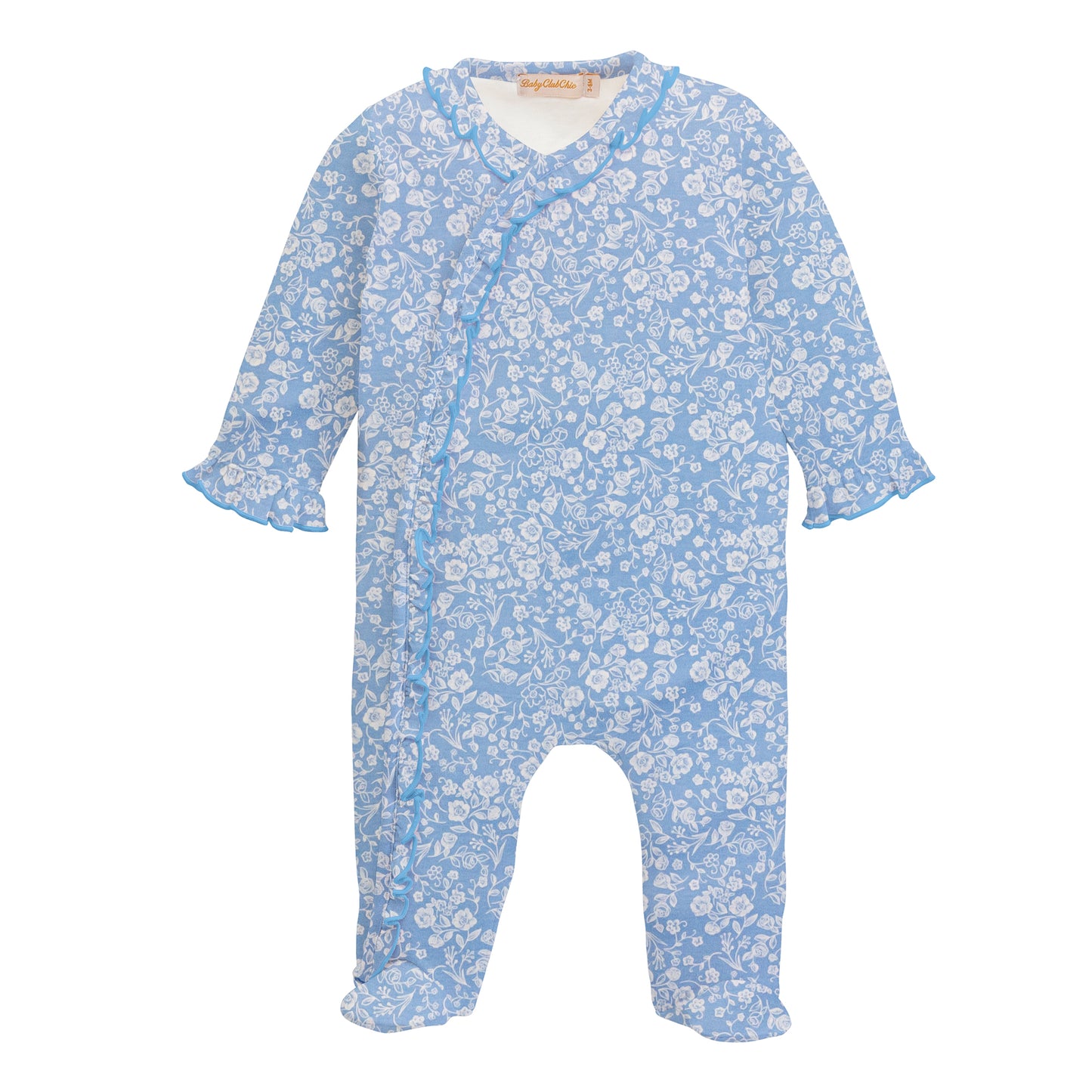 Blooming Garden Ruffle Pima Footie