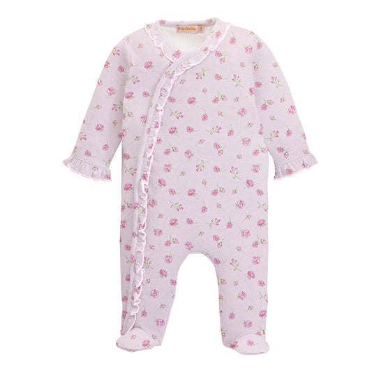 Rosebuds Ruffle Pima Footie