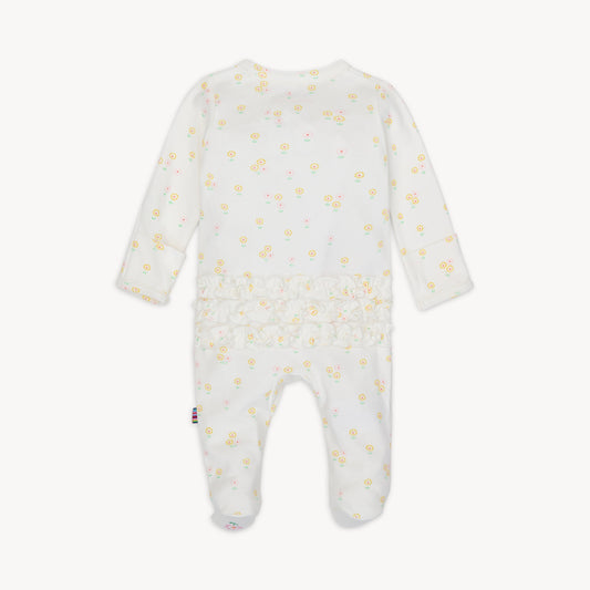 Evangeline Organic Ruffle Magnetic Footie
