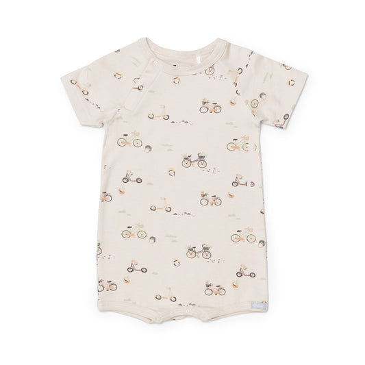 Bikes on Oat Shortie Romper