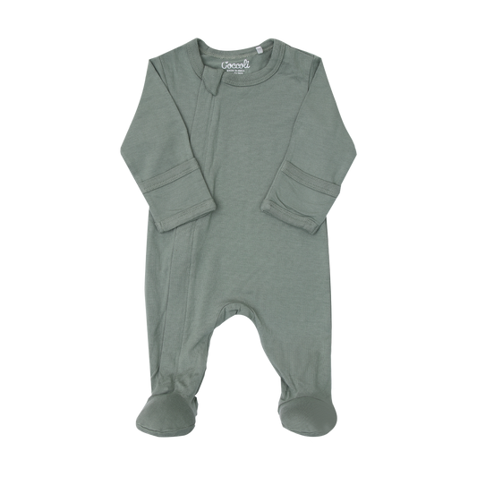Modal Zip Footie- Lily Pad
