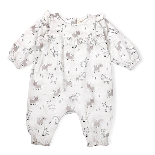 Horse & Bird Ruffle Romper
