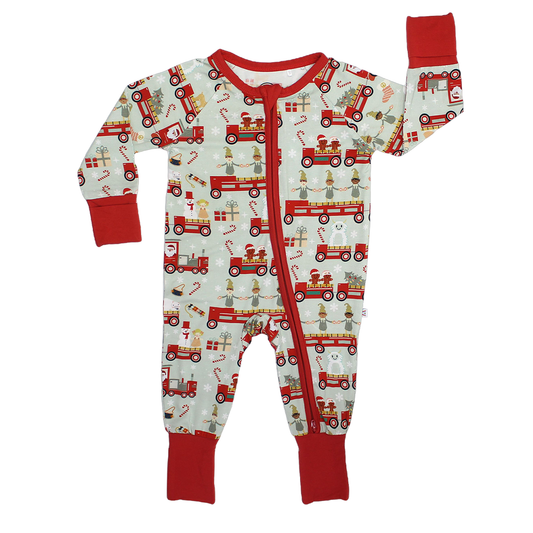 Christmas Train Bamboo Convertible Pajamas