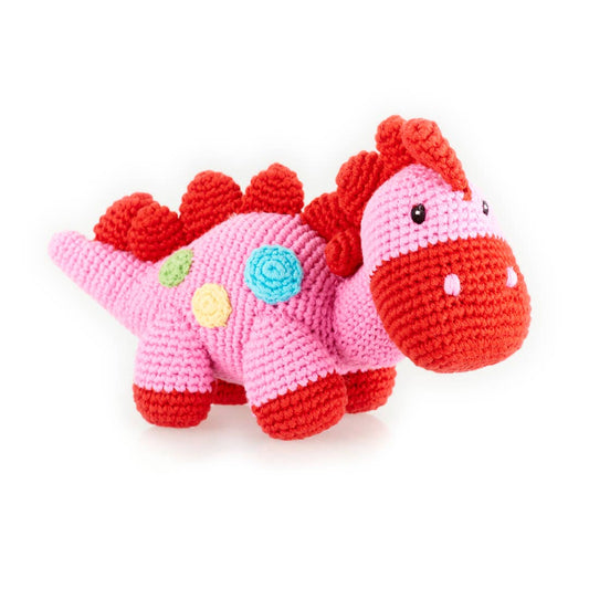 Knitted Dino Rattle “Pinkie”