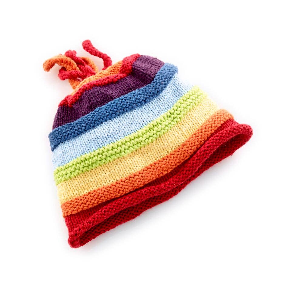 Knitted Rainbow Stripey Hat