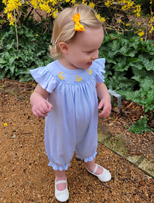 Little Ducks Hand Smocked Bishop Pima Bubble