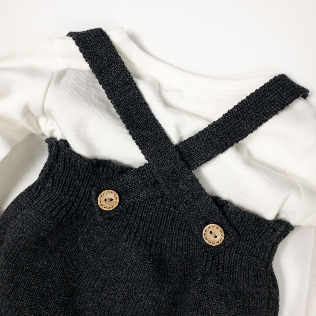 Black Knitted Baby Overalls