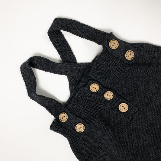 Black Knitted Baby Overalls