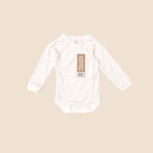 Unbleached Natural Long Sleeve Wrap Bodysuit