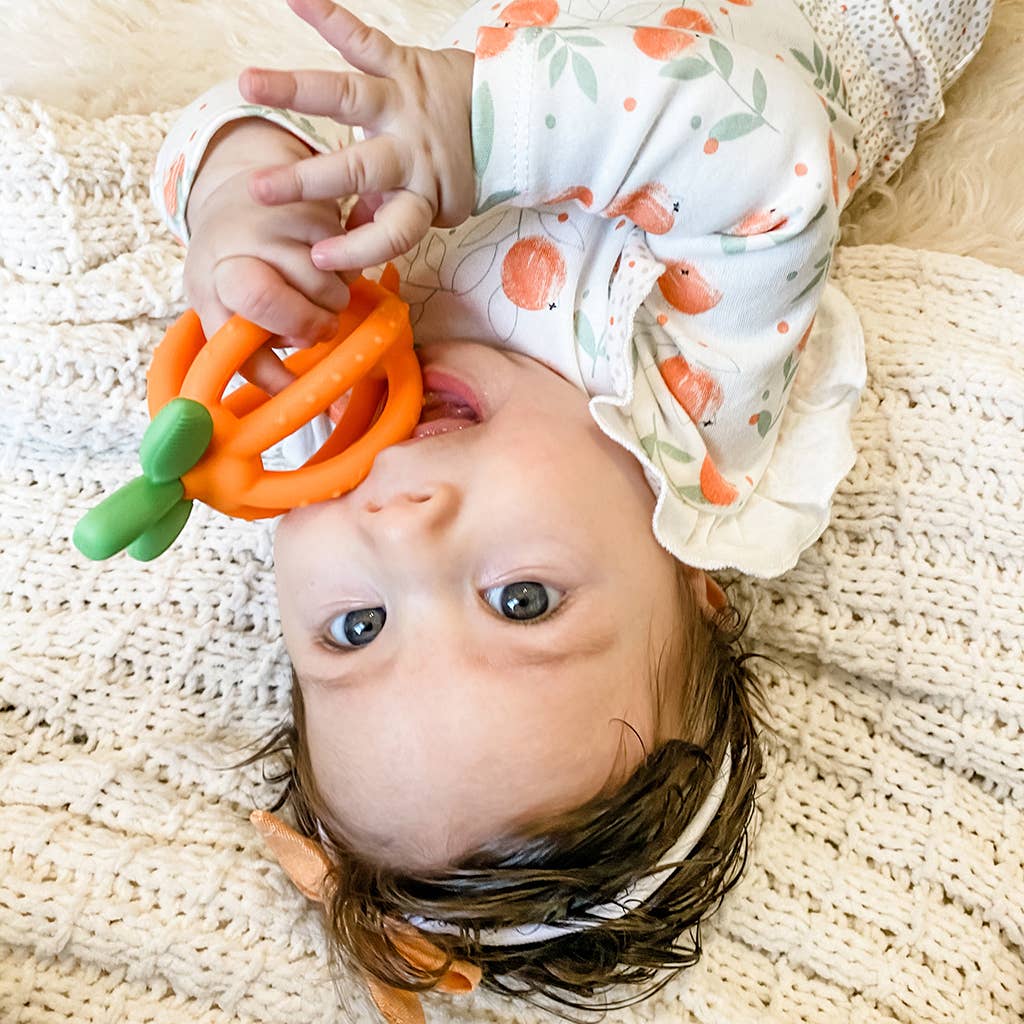 Bitzy Biter™ Clementine Teething Ball with Training Toothbrush