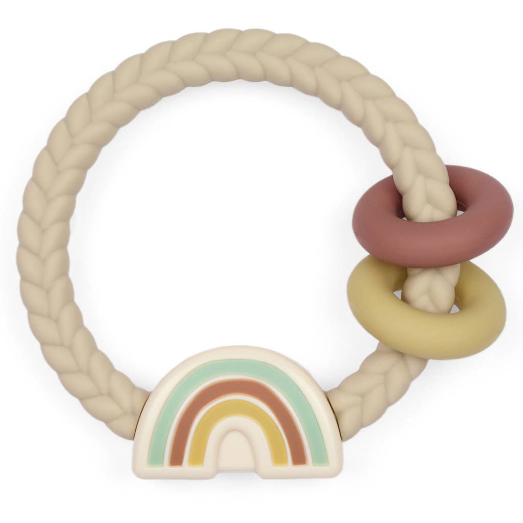 Ritzy Rattle™ Neutral Rainbow Silicone Teether Rattle
