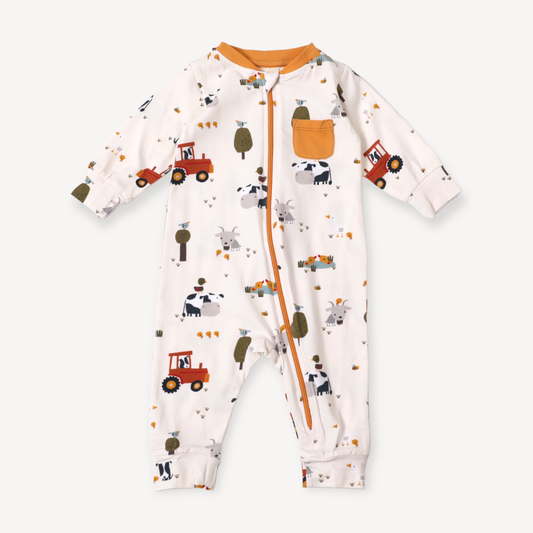 Organic Farm Zip Romper