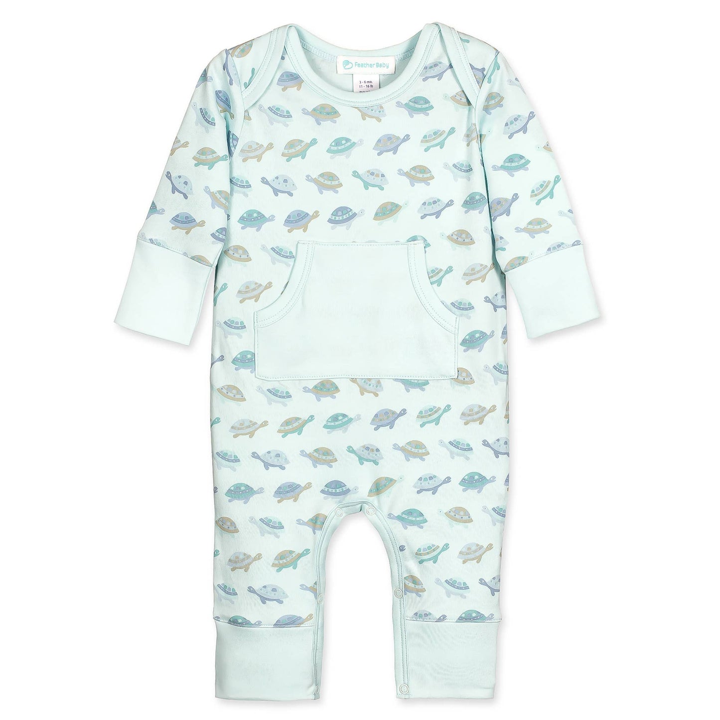 Turtle Pima Romper with Kangaroo Pocket