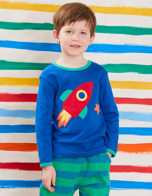 Organic Rocket Planet Applique Shirt