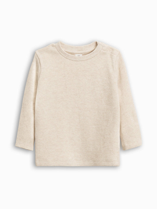 Mesa Waffle Knit Top - Heather Oat