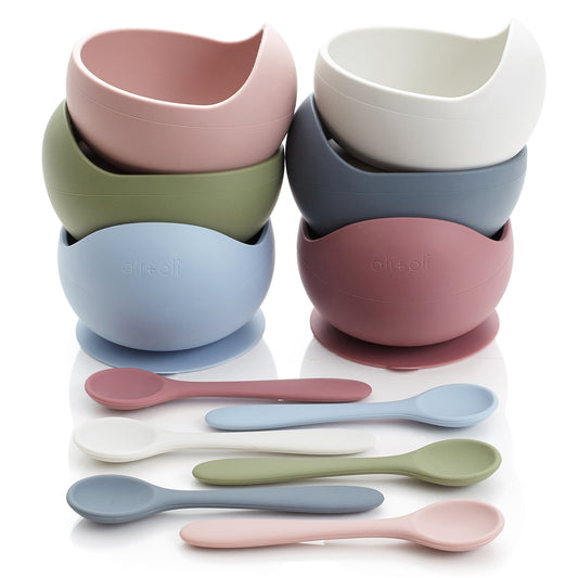 Silicone Suction Bowl & Spoon Set-Cloud