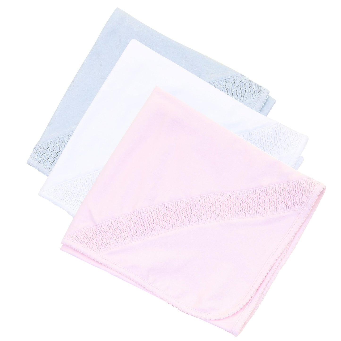 Essentials Pink Smocked Blanket