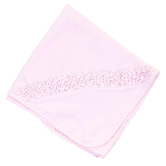 Essentials Pink Smocked Blanket