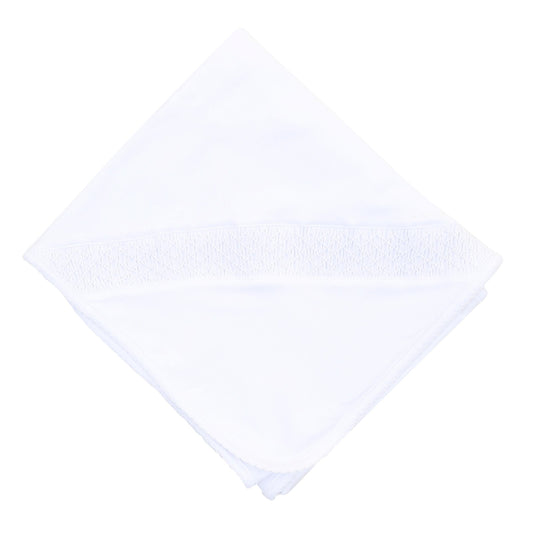 Essentials White Smocked Blanket