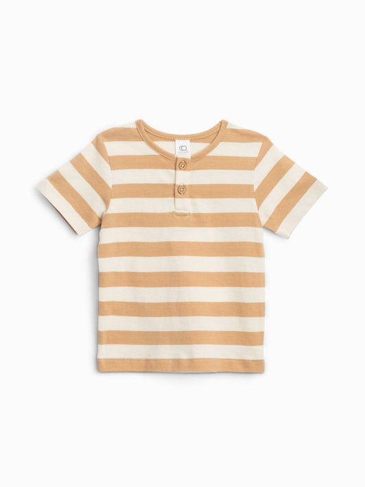 Henley Shirt - Tan Stripe