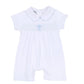 Blessed Blue Smocked Collared Short Playsuit