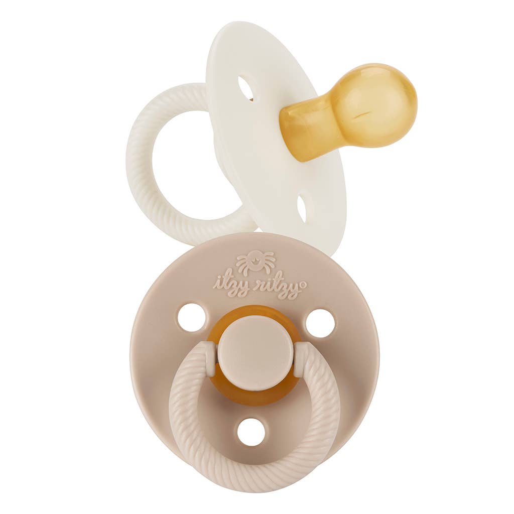 Natural Rubber Pacifier Set - Coconut & Toast