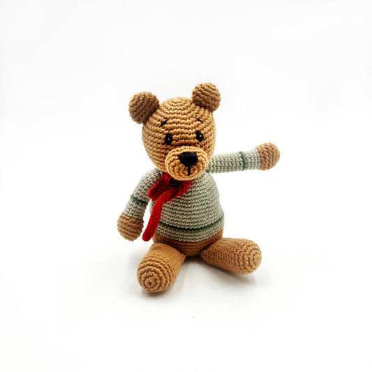 Teddy Bear Teal Rattle