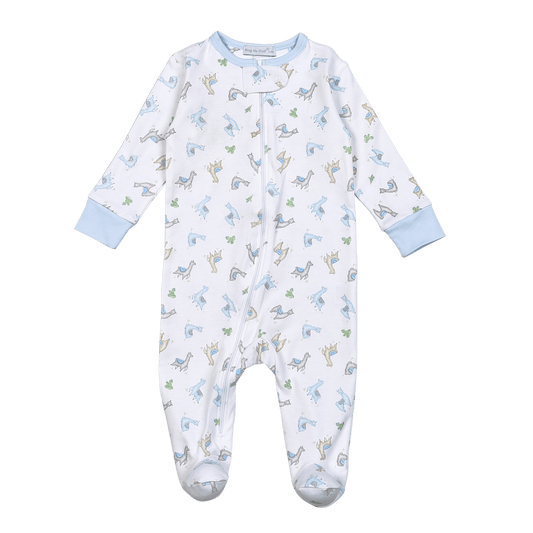 Blue Llama Pima Zipper Footie