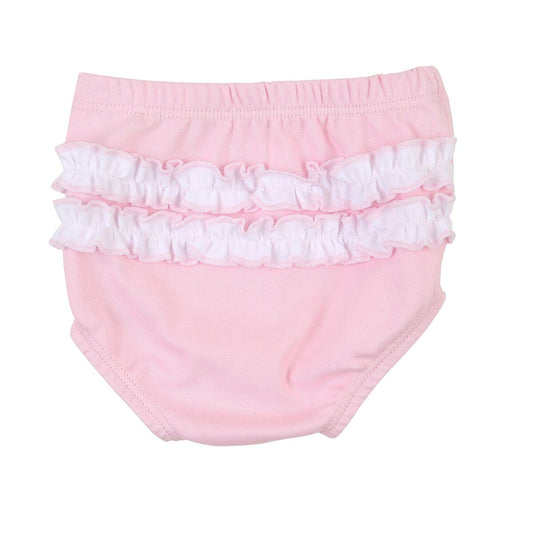 Hobby Horse Pink Embroidered Ruffle Diaper Cover Set