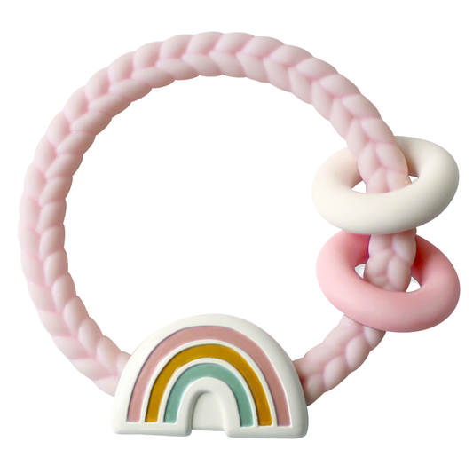 Ritzy Rattle™ Pink Rainbow Silicone Teether Rattle