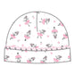 Prima Ballerina Pink Printed Ruffle Front Footie and Hat Set