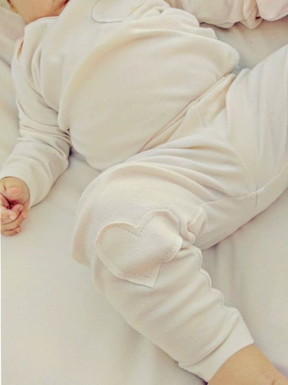 Unbleached, Undyed Organic Unisex Baby Pants/Leggings