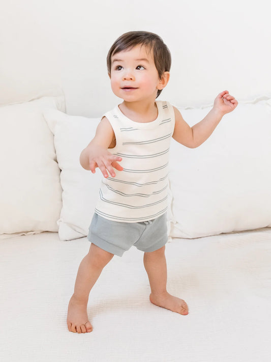 Leni Tank Shirt - Fisher Stripe / Ivory + Ocean