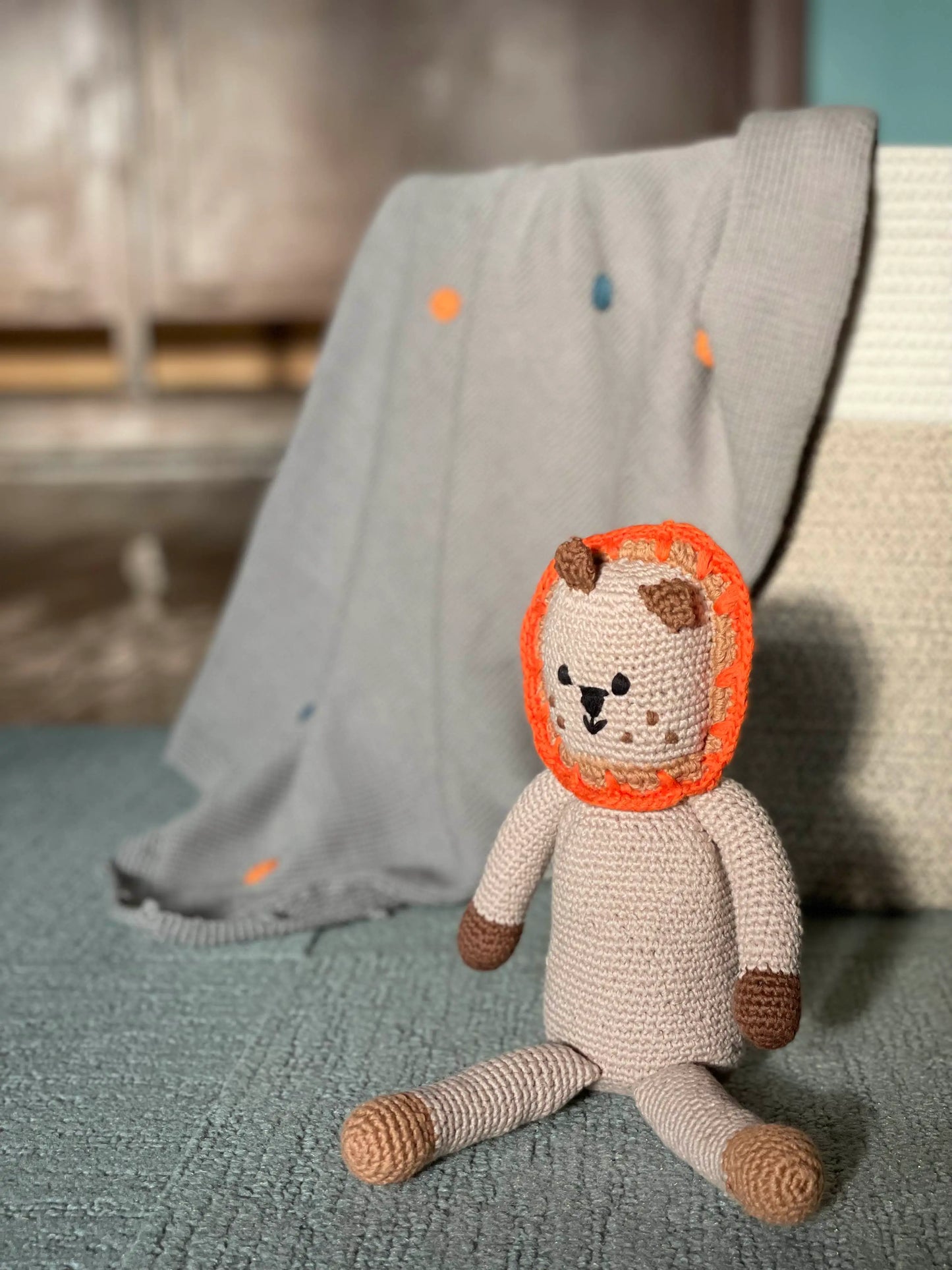 Knitted Lion Rattle