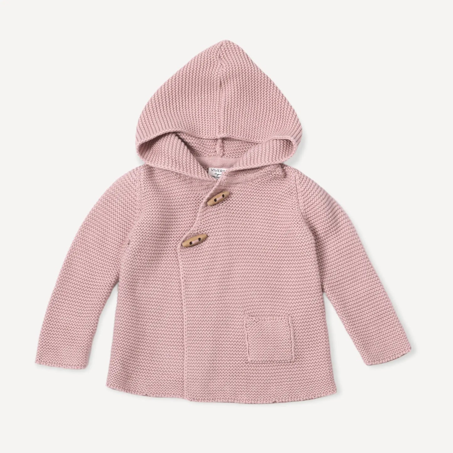 Milan Pink Hooded Button Knit Jacket