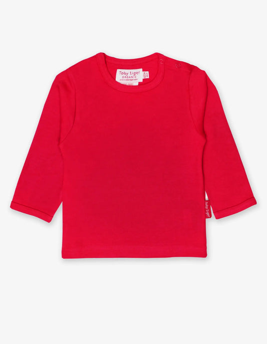 Organic Red Basic Long Sleeve Shirt