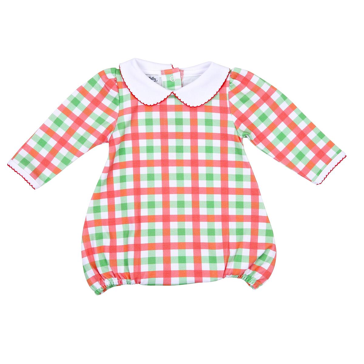 Baby Red and Green Check Girl Bubble