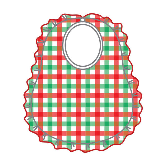 Baby Red and Green Check Bib