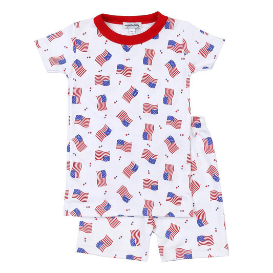 Tiny Red, White and Blue 2PC Shirt/Shorts Pajama Set